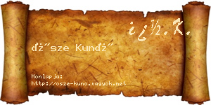Ősze Kunó névjegykártya